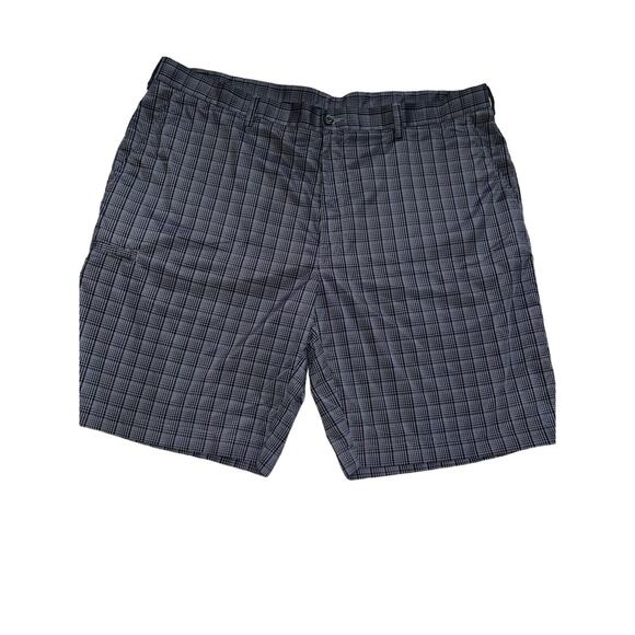 Grand Slam Men's Performance Flat Front Gray Black Check Golf‎ Shorts 42 - Picture 1 of 9